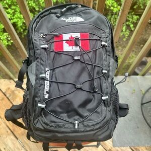 The North Face Borealis 25 Litre Black Backpack with Canada Flag Patch